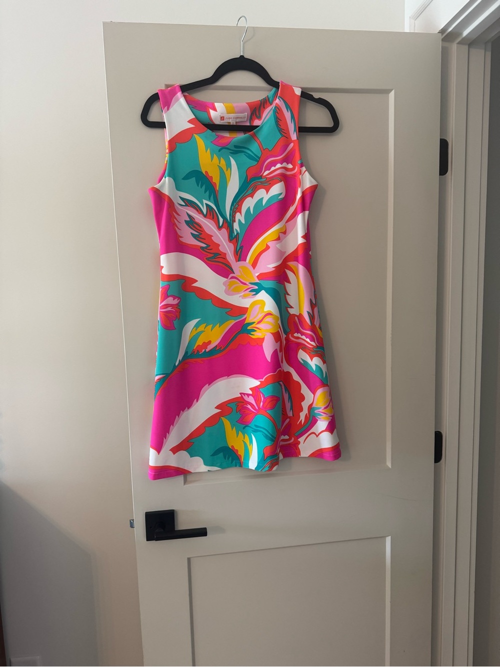 Jude Connally Sleeveless Beth Dress in Pink, Teal & Yellow